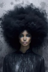 Fictional Character Created By Generated AI.The enigma of the woman with the afro