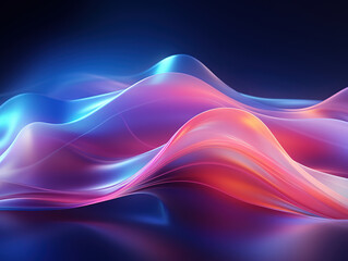 Technology digital wave background concept, Wavy minimal lights background. Generative Ai