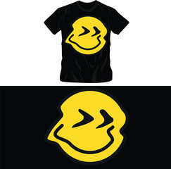 distorted happy faces cartoon emojis faces vectors shirt design editable template