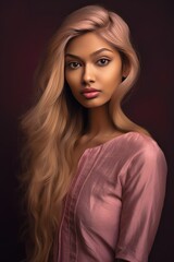 Fototapeta premium Fictional Character Created By Generated AI.Stunning Blonde Woman with Perfect Skin