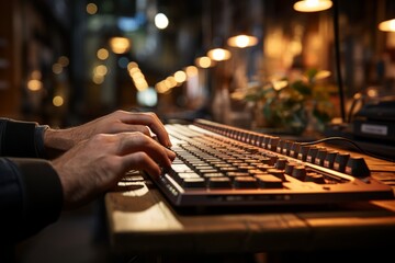 Close Up On Hands Typing On A Keyboard, Generative AI
