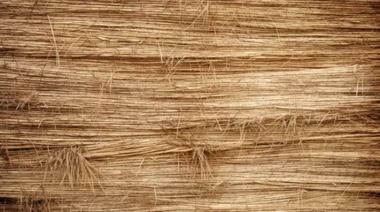 Foto op Plexiglas Close up straw wall texture background. Old vintage thatched roof element. © Manyapha