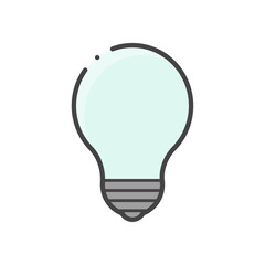 光っていない電球のシンプルな線アイコン -電気･停電･節電のイメージの素材