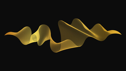 Abstract backdrop with luxury golden waves