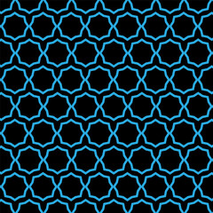 Fototapeta premium Seamless geometric pattern design illustration. In blue black colors. Vector illustration