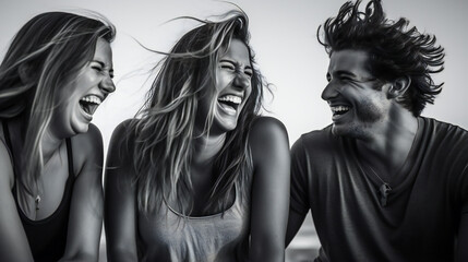 Fototapeta premium group of happy and cheerful friends