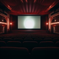 cinema auditorium with red curtains