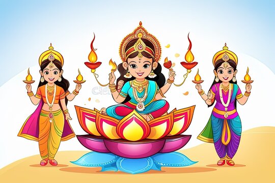happy diwali celebration of indian festivalhappy diwali greeting design with indian girl and boy in traditional festival. vectorhappy diwali celebration of indian festival
