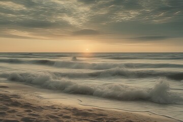 Fototapeta na wymiar sea waves and sand on the beach sea waves and sand on the beach sunset over the sea