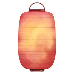 Embrace the New Year spirit with this vibrant red Chinese lantern. A symbol of prosperity and luck, it's perfect for festive decorations. watercolor isolated illustration. tradition and festivity