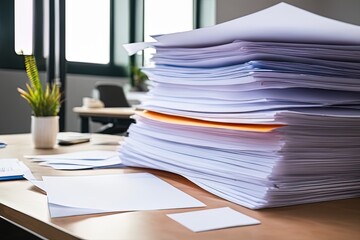 stack of documents on desk. office work in the office stack of documents on desk. office work in the office stack of paper and documents in the office. business and finance concept - obrazy, fototapety, plakaty