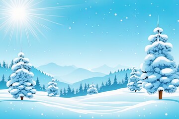 christmas landscape with fir trees and snowflakes. winter landscape with snow. new year card. vector illustration.christmas landscape with fir trees and snowflakes. winter landscape with snow. new yea