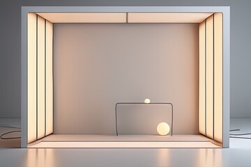 3d rendering. abstract geometric interior background. empty space.empty showcase with light and empty space. 3d rendering 3d rendering. abstract geometric interior background. empty space.