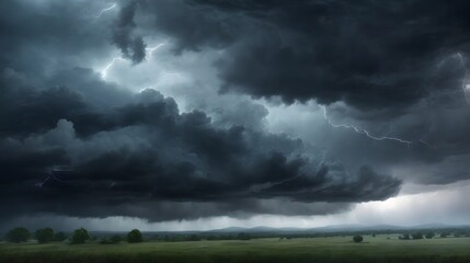 Epic Storm Clouds Background Dramatic Thunderstorm Sky Stormy Weather Scene Moody Atmospheric Sky Dark And Ominous Cloudscape AI Generative
