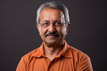 Fototapeta premium Indian senior man wears clear eye glasses or spectacles