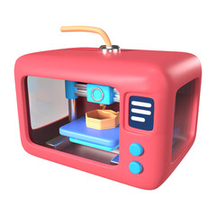 Enclosed 3D Printer 3D Illustration Icon