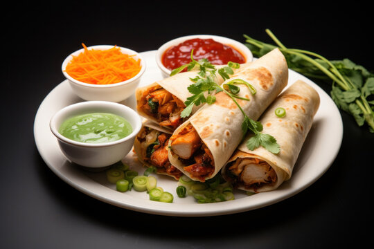Indian Veg Spring Roll OR Wrap also known as Franky or chapati roll