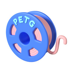 PETG Filament Spool 3D Illustration Icon