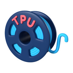 TPU Filament Spool 3D Illustration Icon