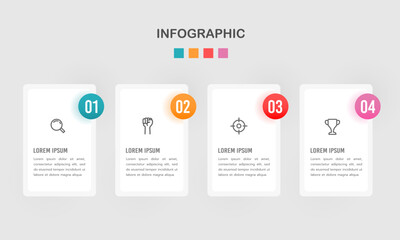 4 process Infographic frame design template. Business presentation. Vector illustration.