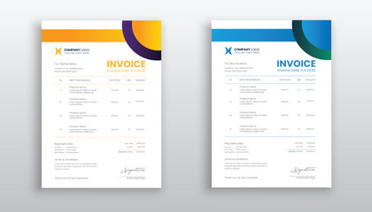 modern and minimal invoice template design