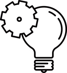 Light bulb and gear simple icon.