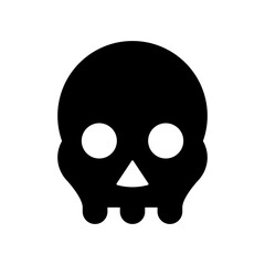 skull horror fear solid black icon
