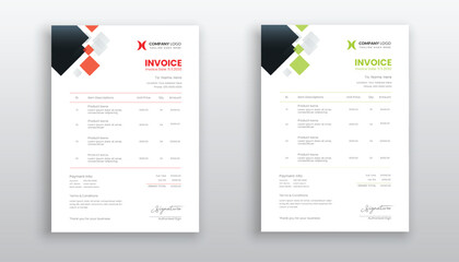 modern and minimal invoice template design