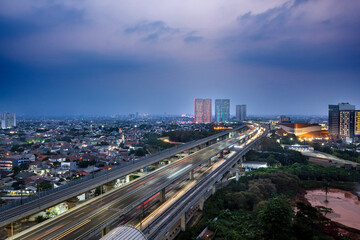 Naklejka na ściany i meble Panoramic Jakarta skyline