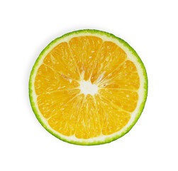 Half of Acidless orange isolated on white background.