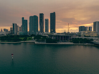 Naklejka premium Skyline of luxury high rise apartments on South Beach in Miami, Florida.
