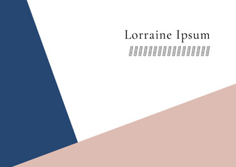 Carte de visite moderne et minimaliste. élégante carte de visite professionnelle, avec un fond blanc et des triangles roses et bleu. Carte féminine, simple, carrée géométrique et sobre