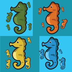 seahorses character mascot icon vector
