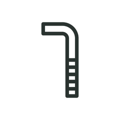 L-bolt isolated icon, bent anchor bolt vector icon with editable stroke