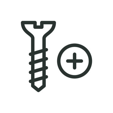 Philips screws isolated icon, cross head screw vector icon with editable stroke