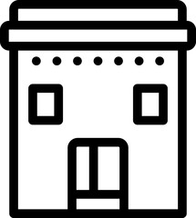 Line art house icon in flat style.