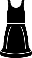 Female Sleeveless Dress Icon In Flat Style.