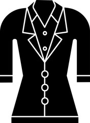 Coat Icon In Black And White Color.