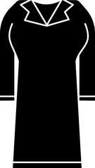 Female Dress (Kurti) Icon In Black And White Color.