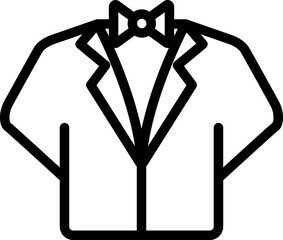 Tuxedo Suit Icon In Black Line Art.