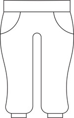 Trouser Or Pant Icon In Black Outline.