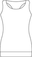 Tank Top Icon In Black Outline.