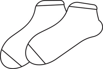 Ankle Socks Icon In Black Line Art.