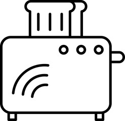Line Art Illustration Of Smart Toaster Icon In Flat Style.