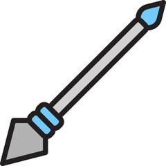Illustration of Spear Icon in Grey and Blue color.