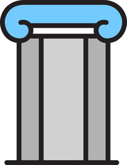 Blue and Gray Column icon in Flat style.
