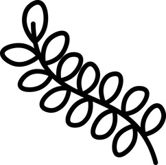 Fototapeta premium Black Line Art Leaves Branch Icon.