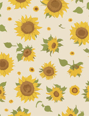Sunflower Patterned Background