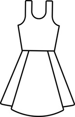 Modern Dress Icon Or Symbol In Stroke Style.