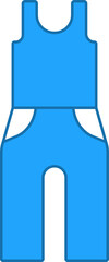 Illustration Of Tank Top And Trouser Icon In Blue And White Color.